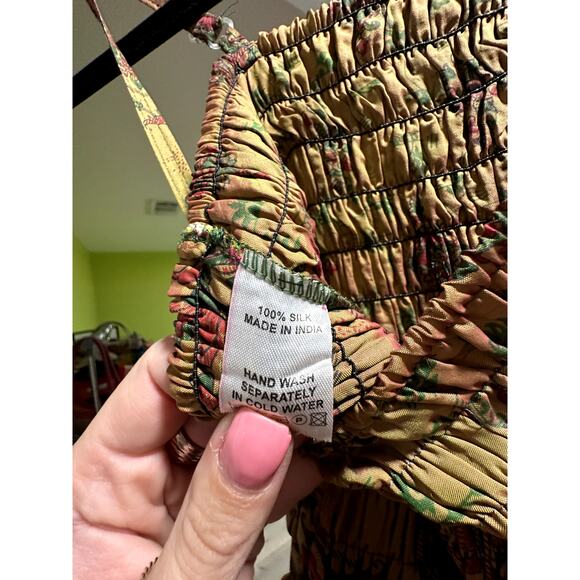 New 100% Silk Jungle Billie Tiered Maxi Boho Dress – One Size - Picture 2 of 3